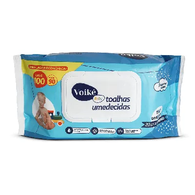 Toalha Umedecida Baby Com Fragrância Voiké 100Un